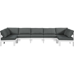 Meridian Nizuc Grey Water Resistant Fabric Outdoor Patio Modular Sectional