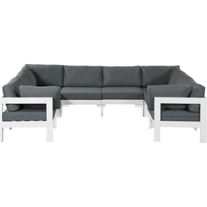 Meridian Nizuc Grey Water Resistant Fabric Outdoor Patio Modular Sectional