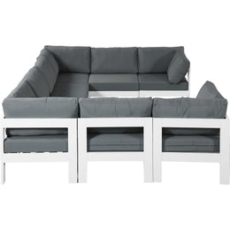 Meridian Nizuc Grey Water Resistant Fabric Outdoor Patio Modular Sectional