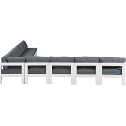 Meridian Nizuc Grey Water Resistant Fabric Outdoor Patio Modular Sectional