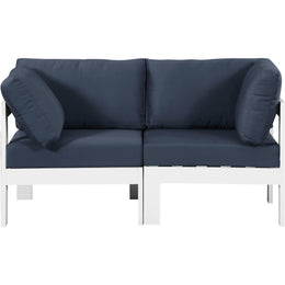 Meridian Nizuc Navy Water Resistant Fabric Outdoor Patio Modular Sofa