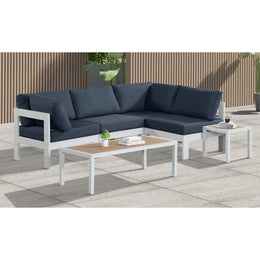 Meridian Nizuc Navy Water Resistant Fabric Outdoor Patio Modular Sectional