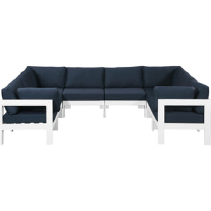 Meridian Nizuc Navy Water Resistant Fabric Outdoor Patio Modular Sectional