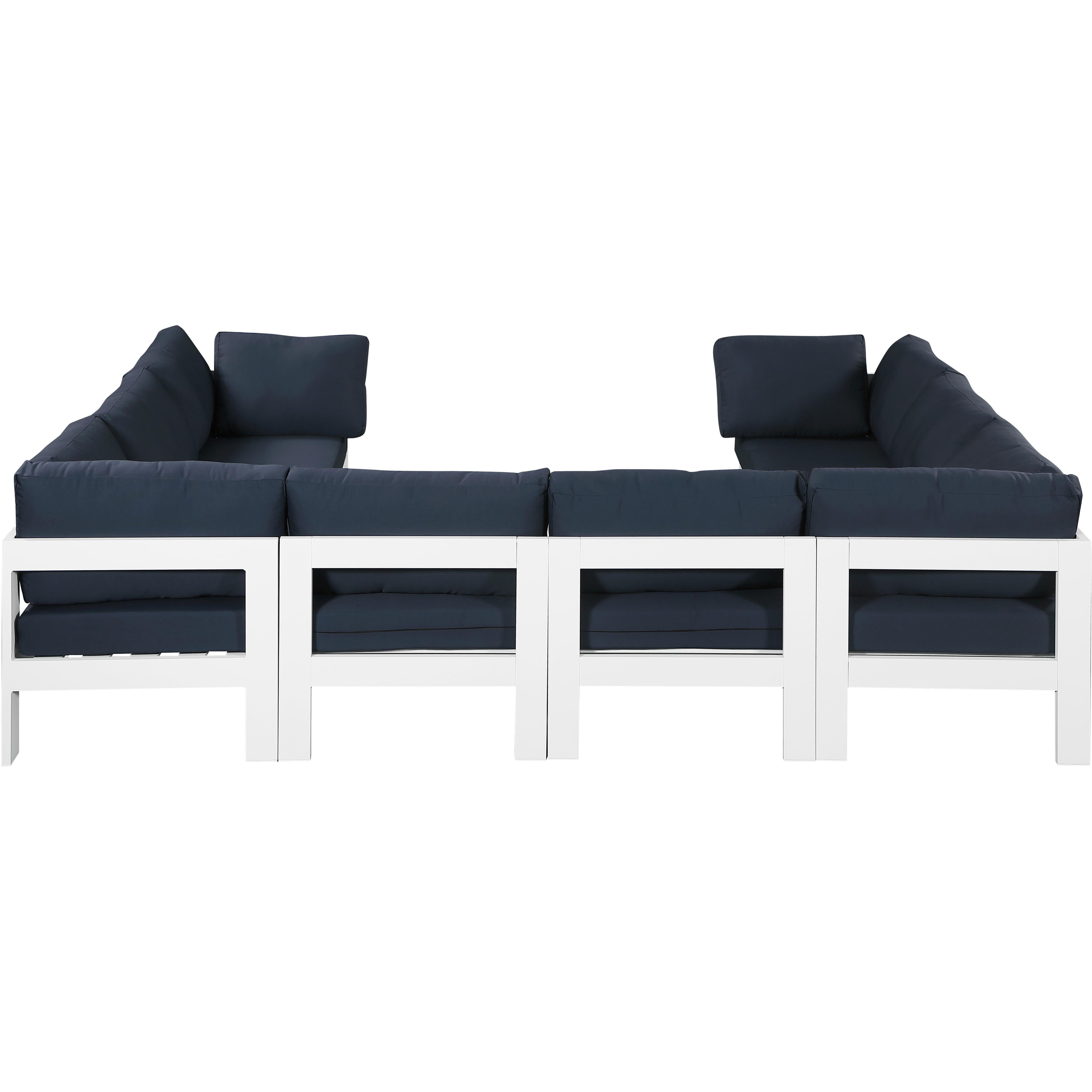 Meridian Nizuc Navy Water Resistant Fabric Outdoor Patio Modular Sectional