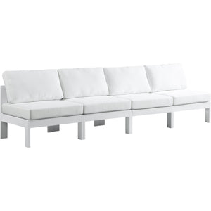 Meridian Nizuc White Water Resistant Fabric Outdoor Patio Modular Sofa