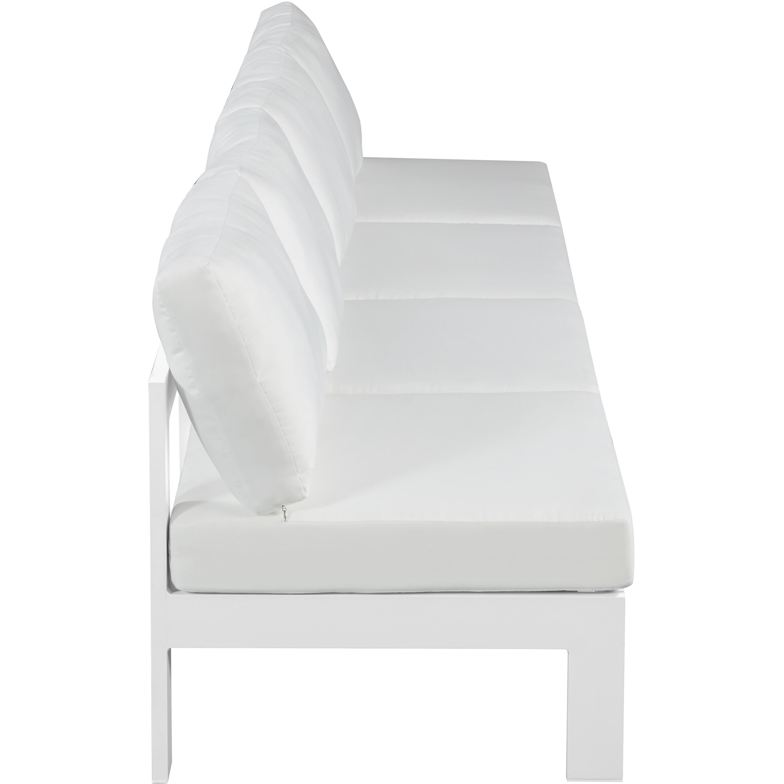 Meridian Nizuc White Water Resistant Fabric Outdoor Patio Modular Sofa