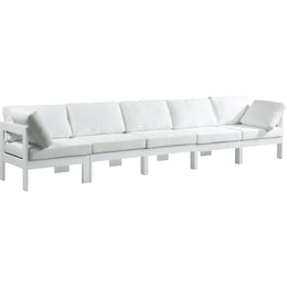 Meridian Nizuc White Water Resistant Fabric Outdoor Patio Modular Sofa
