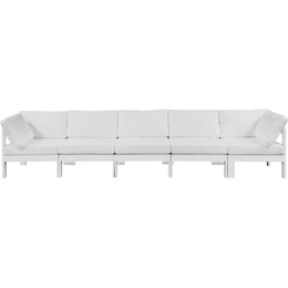 Meridian Nizuc White Water Resistant Fabric Outdoor Patio Modular Sofa