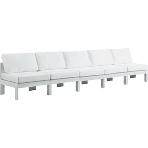 Meridian Nizuc White Water Resistant Fabric Outdoor Patio Modular Sofa