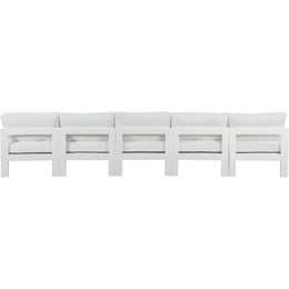 Meridian Nizuc White Water Resistant Fabric Outdoor Patio Modular Sofa