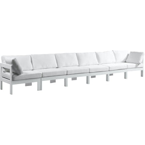 Meridian Nizuc White Water Resistant Fabric Outdoor Patio Modular Sofa