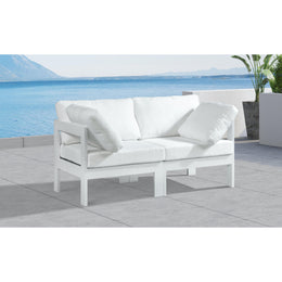 Meridian Nizuc White Water Resistant Fabric Outdoor Patio Modular Sofa