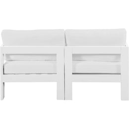 Meridian Nizuc White Water Resistant Fabric Outdoor Patio Modular Sofa