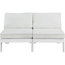 Meridian Nizuc White Water Resistant Fabric Outdoor Patio Modular Sofa