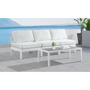Meridian Nizuc White Water Resistant Fabric Outdoor Patio Modular Sofa