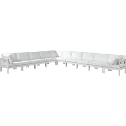 Meridian Nizuc White Water Resistant Fabric Outdoor Patio Modular Sectional