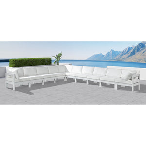 Meridian Nizuc White Water Resistant Fabric Outdoor Patio Modular Sectional