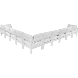 Meridian Nizuc White Water Resistant Fabric Outdoor Patio Modular Sectional