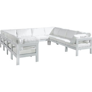 Meridian Nizuc White Water Resistant Fabric Outdoor Patio Modular Sectional