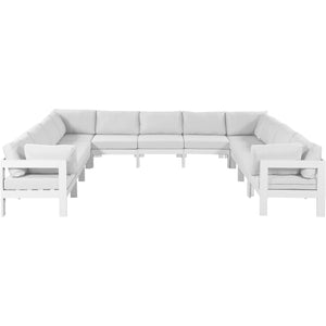 Meridian Nizuc White Water Resistant Fabric Outdoor Patio Modular Sectional