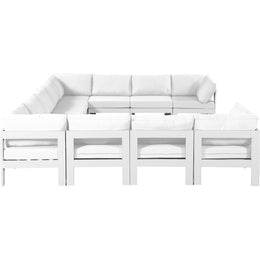Meridian Nizuc White Water Resistant Fabric Outdoor Patio Modular Sectional