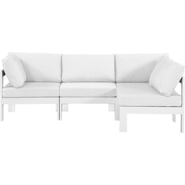Meridian Nizuc White Water Resistant Fabric Outdoor Patio Modular Sectional