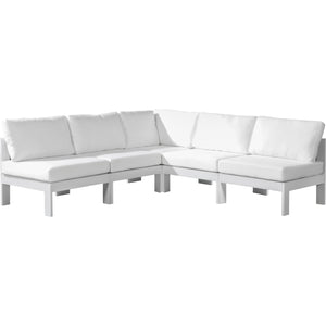Meridian Nizuc White Water Resistant Fabric Outdoor Patio Modular Sectional