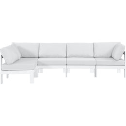 Meridian Nizuc White Water Resistant Fabric Outdoor Patio Modular Sectional