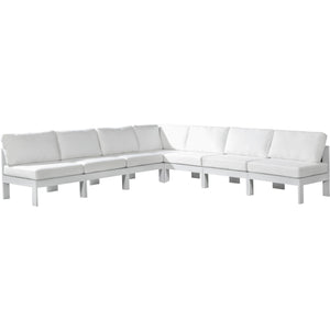 Meridian Nizuc White Water Resistant Fabric Outdoor Patio Modular Sectional