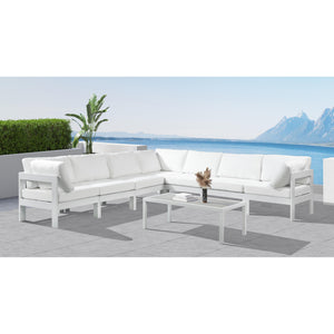 Meridian Nizuc White Water Resistant Fabric Outdoor Patio Modular Sectional