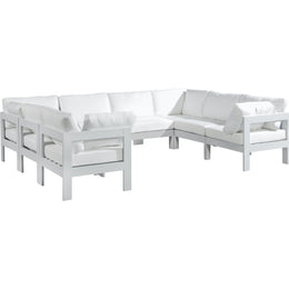 Meridian Nizuc White Water Resistant Fabric Outdoor Patio Modular Sectional