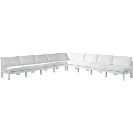Meridian Nizuc White Water Resistant Fabric Outdoor Patio Modular Sectional