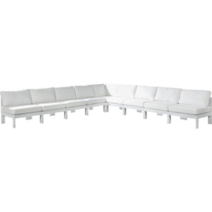 Meridian Nizuc White Water Resistant Fabric Outdoor Patio Modular Sectional