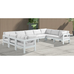 Meridian Nizuc White Water Resistant Fabric Outdoor Patio Modular Sectional