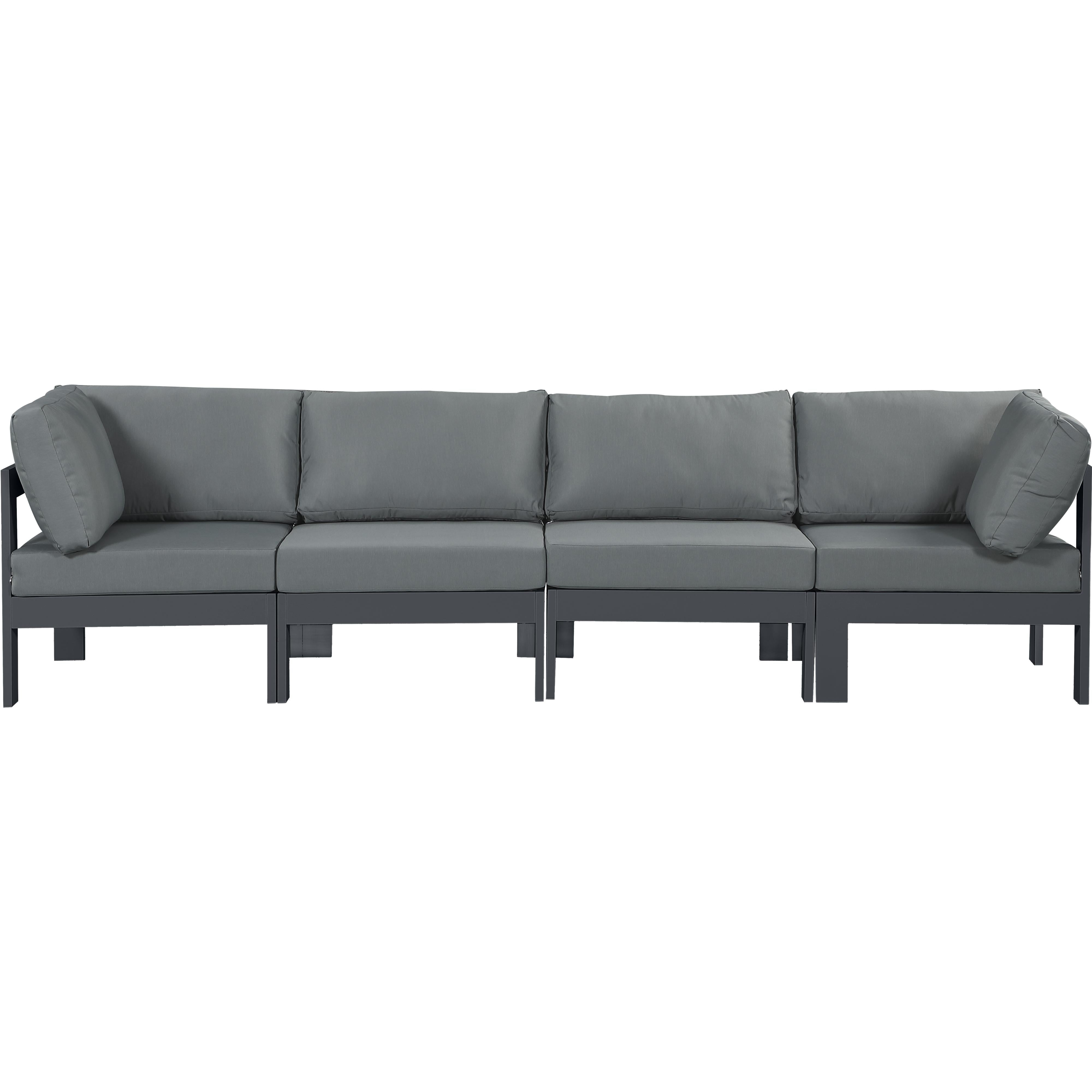 Meridian Nizuc Grey Water Resistant Fabric Outdoor Patio Modular Sofa