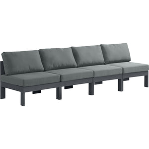 Meridian Nizuc Grey Water Resistant Fabric Outdoor Patio Modular Sofa