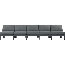 Meridian Nizuc Grey Water Resistant Fabric Outdoor Patio Modular Sofa