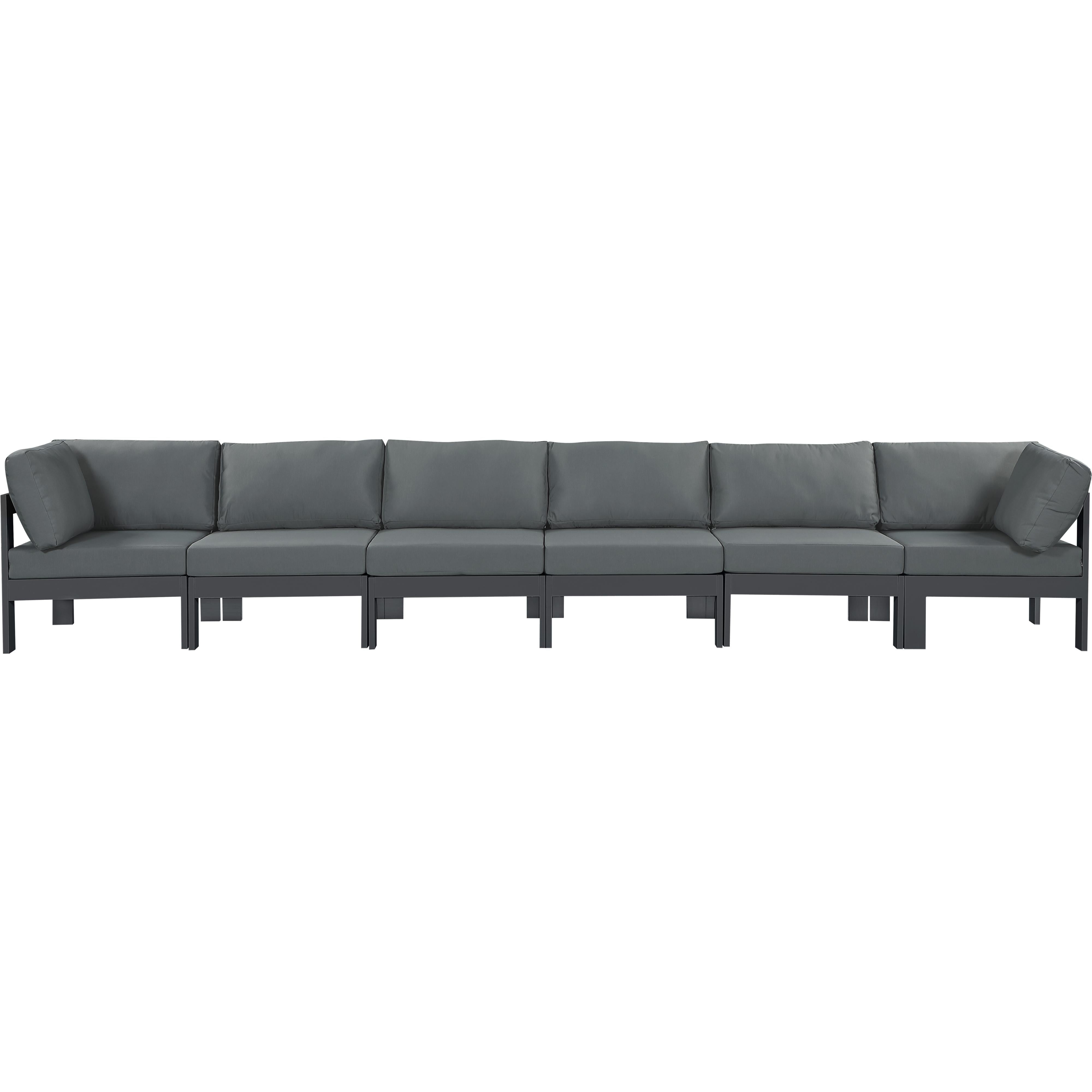 Meridian Nizuc Grey Water Resistant Fabric Outdoor Patio Modular Sofa