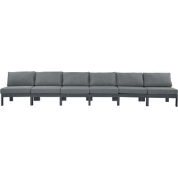 Meridian Nizuc Grey Water Resistant Fabric Outdoor Patio Modular Sofa