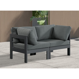 Meridian Nizuc Grey Water Resistant Fabric Outdoor Patio Modular Sofa