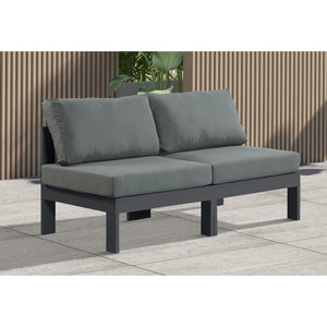 Meridian Nizuc Grey Water Resistant Fabric Outdoor Patio Modular Sofa