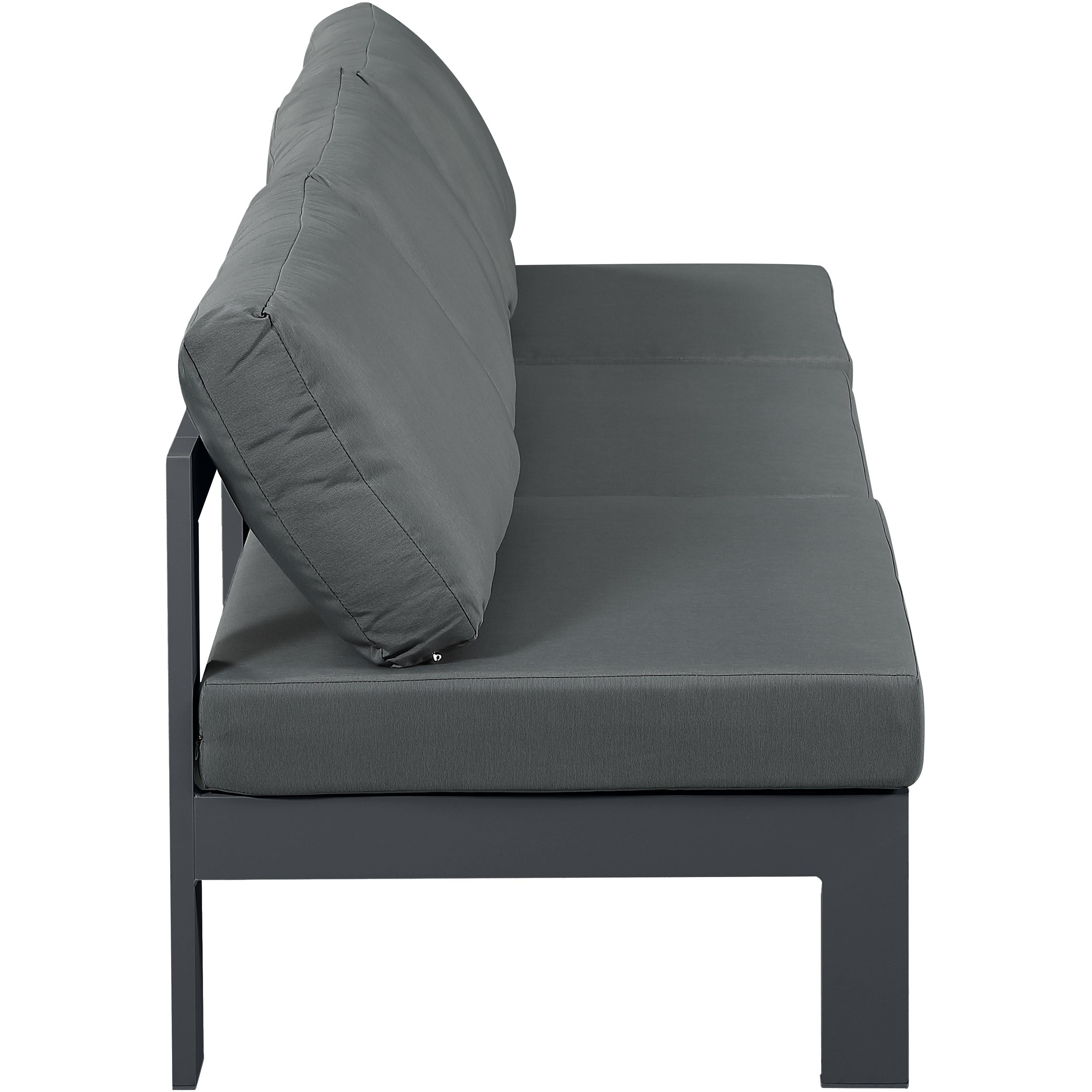 Meridian Nizuc Grey Water Resistant Fabric Outdoor Patio Modular Sofa