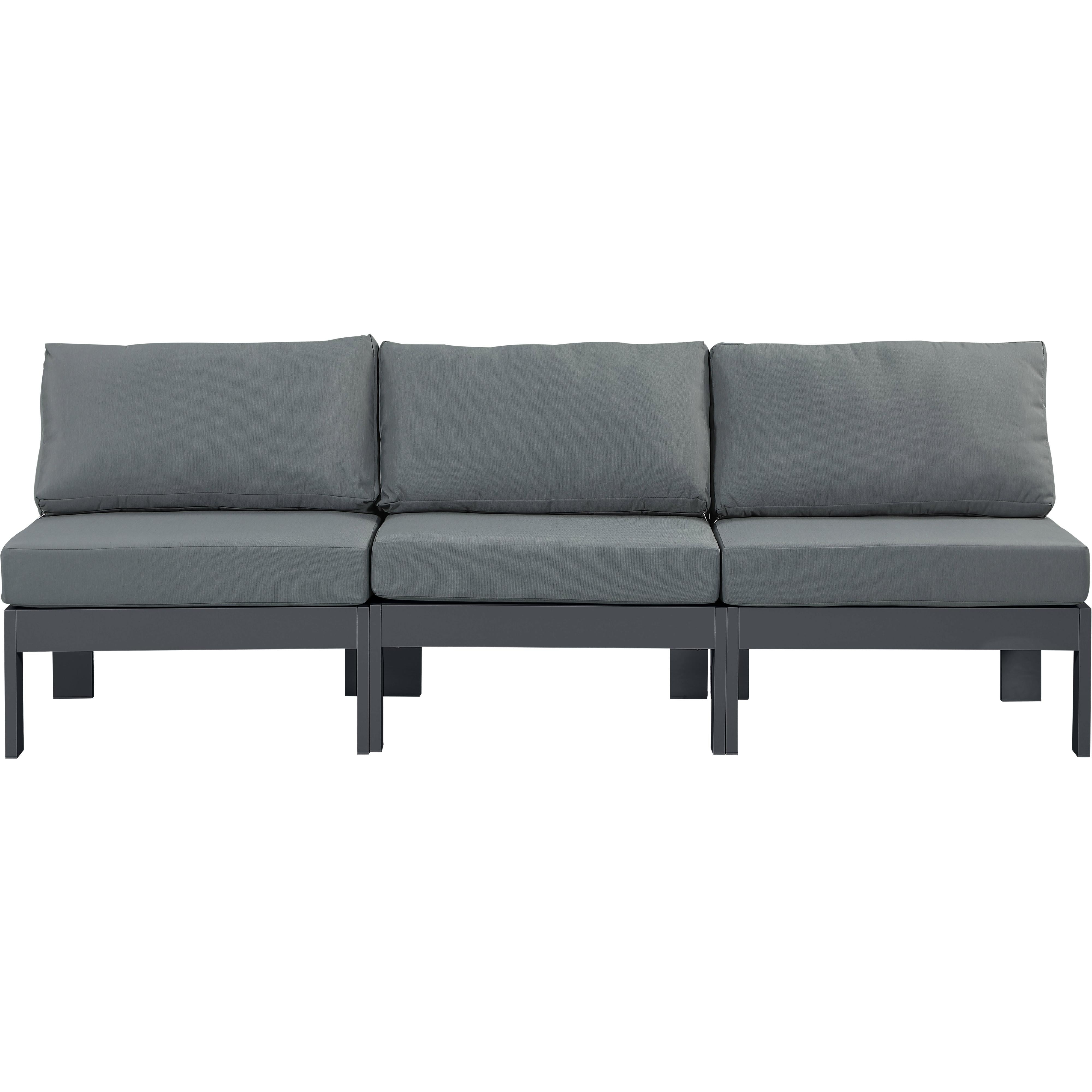 Meridian Nizuc Grey Water Resistant Fabric Outdoor Patio Modular Sofa