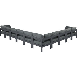 Meridian Nizuc Grey Water Resistant Fabric Outdoor Patio Modular Sectional