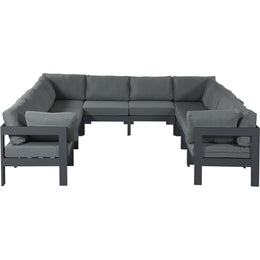 Meridian Nizuc Grey Water Resistant Fabric Outdoor Patio Modular Sectional