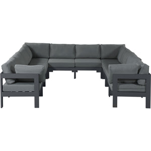 Meridian Nizuc Grey Water Resistant Fabric Outdoor Patio Modular Sectional