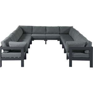 Meridian Nizuc Grey Water Resistant Fabric Outdoor Patio Modular Sectional