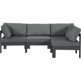 Meridian Nizuc Grey Water Resistant Fabric Outdoor Patio Modular Sectional
