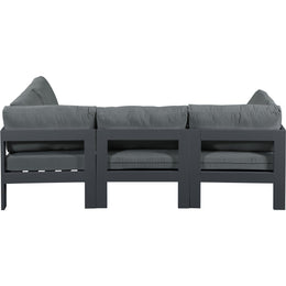 Meridian Nizuc Grey Water Resistant Fabric Outdoor Patio Modular Sectional
