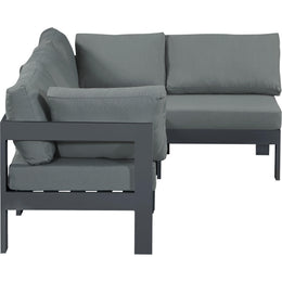 Meridian Nizuc Grey Water Resistant Fabric Outdoor Patio Modular Sectional